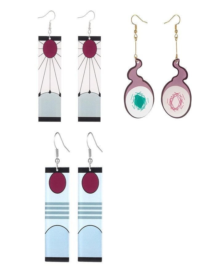 PPX 3 Pairs Acrylic Earrings and Cosplay Earrings Earrings Anime Earrings Halloween Accessories - Image 1